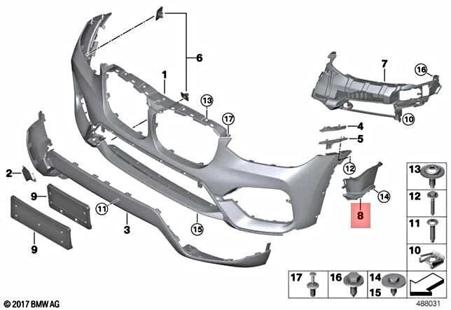 BMW X3 G01 X3 18d TX11 TX12 TX15 Oro užuolaida kairė originali 51117418413