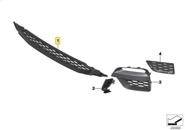 Bmw X3 G01 X4 G02 Centro Oro Uzpūtimo Grillis Originalus 51118072781