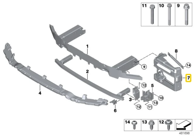 BMW X3 G01 X4 G02 Dešinės Pusės Avarinės Atsparos Originalus 51117399916