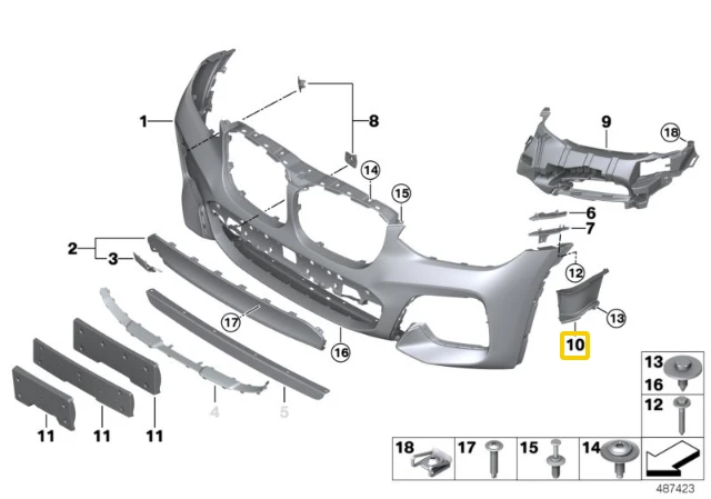 Bmw X3 G01 X4 G02 Oro Užuolaida Kairėje Originalus 51118065149