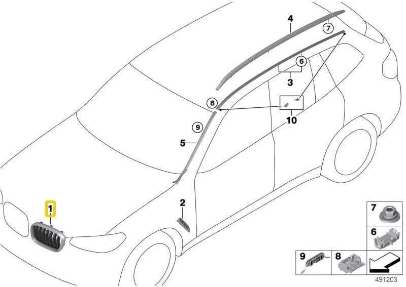 Bmw X3 G01 X4 G02 Priekinis Dešinysis Grilis Originalus 51137478670