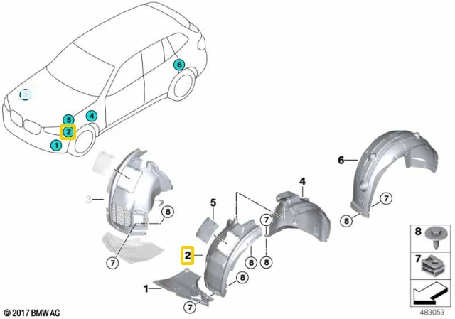 Bmw X3 G01 X4 G02 Priekinis Kairys Ratlankio Angos Originalus 51717445681