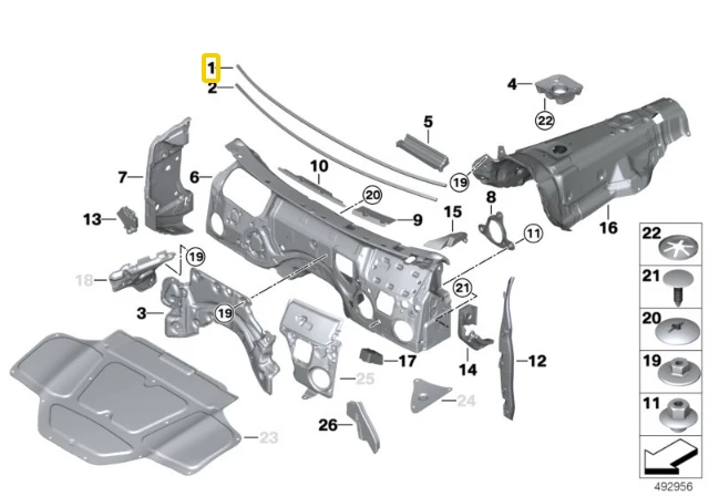 BMW X3 G01 X4 G02 Schallisolierung Frontscheibe Originalus 51489493821