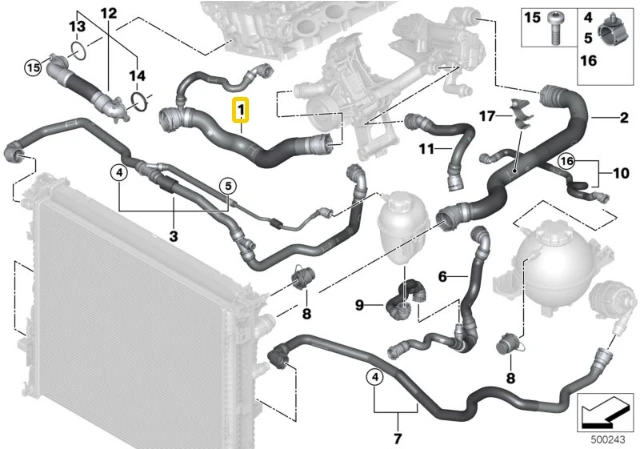 BMW X3 G01 X4 G02 Variklio Šildymo Vamzdis Originalus 17128670667