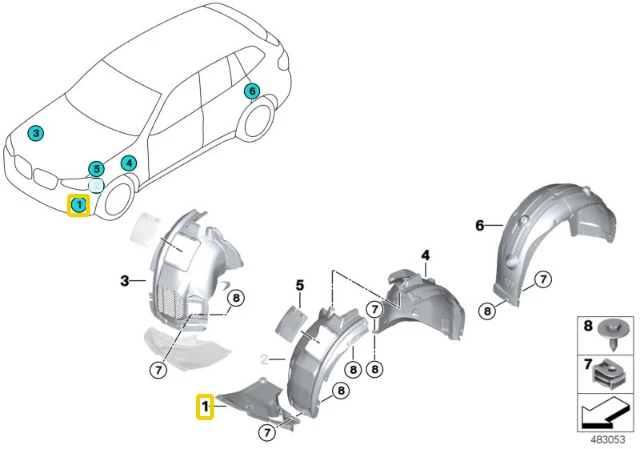 Bmw X3 M F97 X4 M F98 Apatinis Dešinysis Dėklas Originalus 51718066312