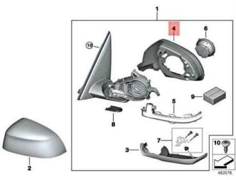 BMW X3 X4 M X5 G01 G02 G05 G07 G08 Kairysis atraminis žiedas 51167468241 Originalus