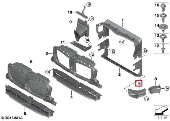 BMW X3 X4 Priekinio Keleivio Desinės Pusės Stabdžių Oro Kanalas Originalus 51118081890