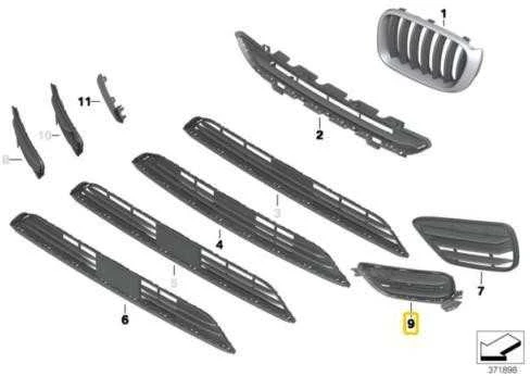 Bmw X4 F26 Grid Lateral Dešinė Originalus 51117348110