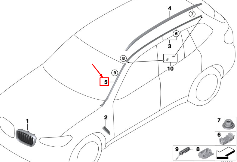 Bmw X4 G02 X4 M F98 Kairė Lašėjimo Profiliuotė Originalus 51317416257