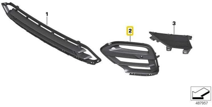 BMW X4 G02 Kairys Šoninis Grotelis Su PDC Originalus 51117456953