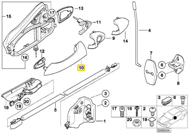 BMW X5 E53 1998 2006 Dešinės Rankenos Atramos Originalus 51218257738