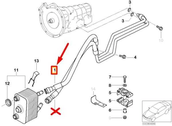 BMW X5 E53 3.0d transmisijos alyvos aušintuvo vamzdelio srauto žarnelė Originali 17227788268