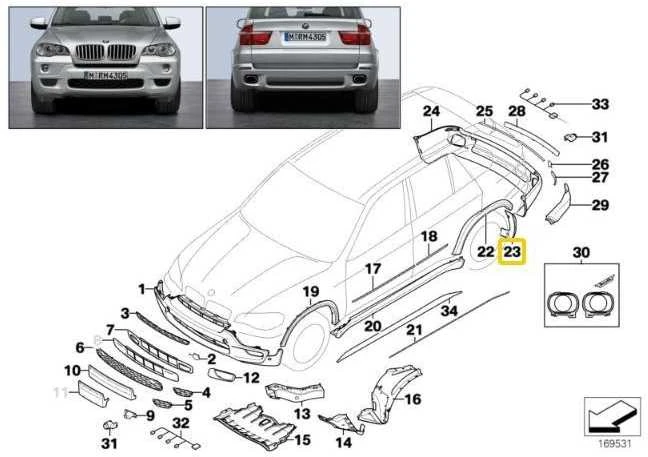 BMW X5 E70 Dešinės Pusės Ratai Dėžės Priedas Originalus 51128037284