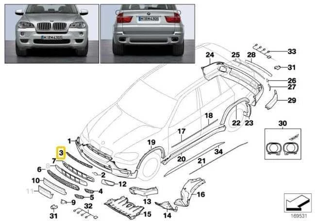 Bmw X5 E70 Grid Center Originalus 51118038265