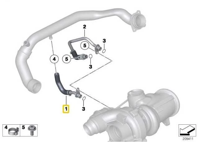 Bmw X5 E70 Lci Aušinimo Skysčio Vamzdis Srautas Originalus 11537583899