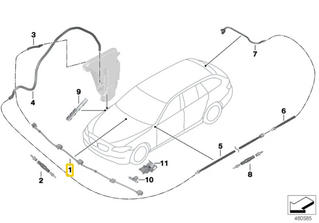 BMW X5 E70 Nozzle Chain Vėjo Šilumos Valymo Sistemos Originalus 61667275172