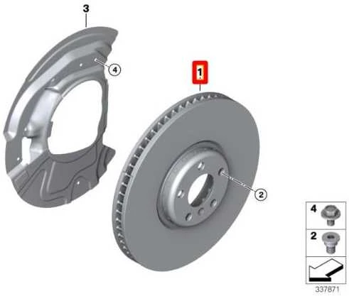 BMW X5 E70 X5 E70 LCI X5 F15 X6 E71 X6 F16 Stabdžių diskas 348x30MM ventiliuojamas