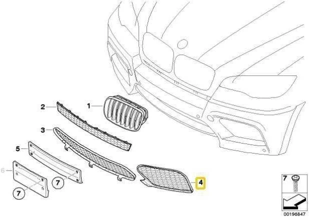BMW X5 E70 X6 E71 Kairio Atviras Grotas Originalus 51117205577