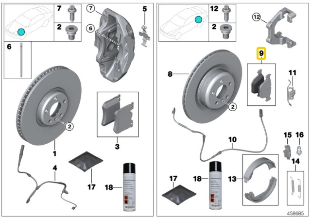 Bmw X5 E70 X6 E71 Remonto Kompresasu Galiniu Plokšteliu Komplektas Originalus 34216794879