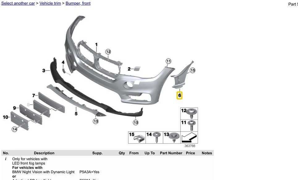 BMW X5 F15 F15 dešinysis oro kanalo dangtelis 51117303112 originalus