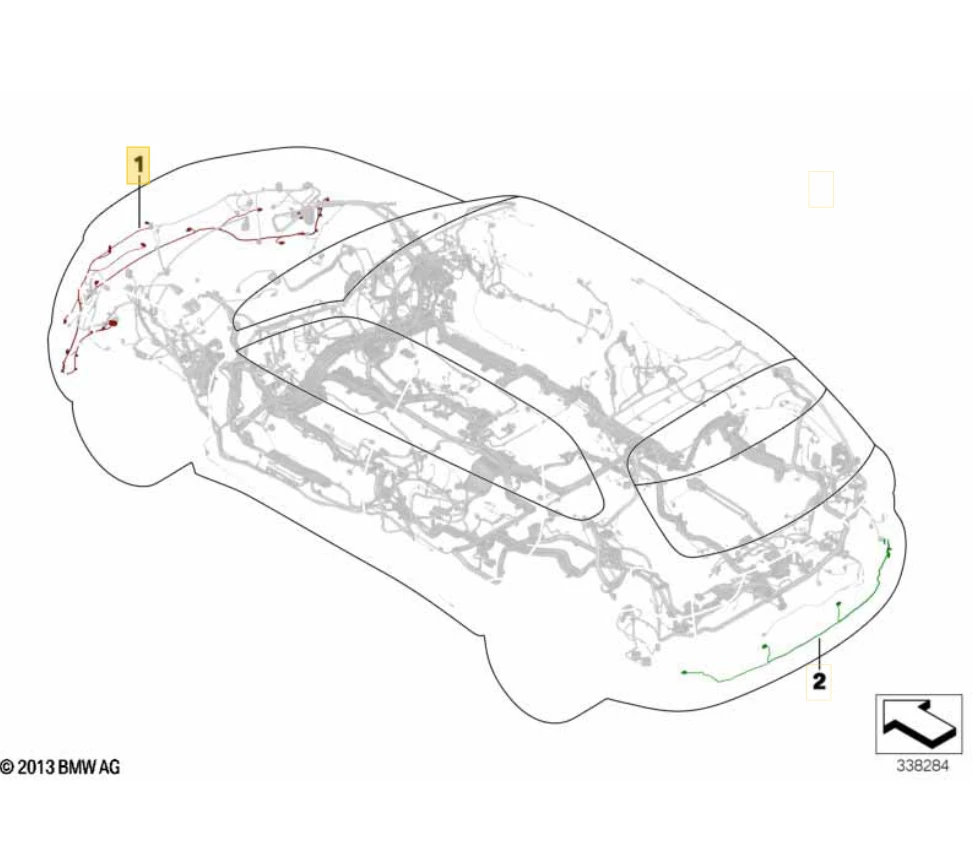 BMW X5 F15 Priekinės Dalies Kabelių Rinkinys 08 2012 06 2018 Originalus 61129321959