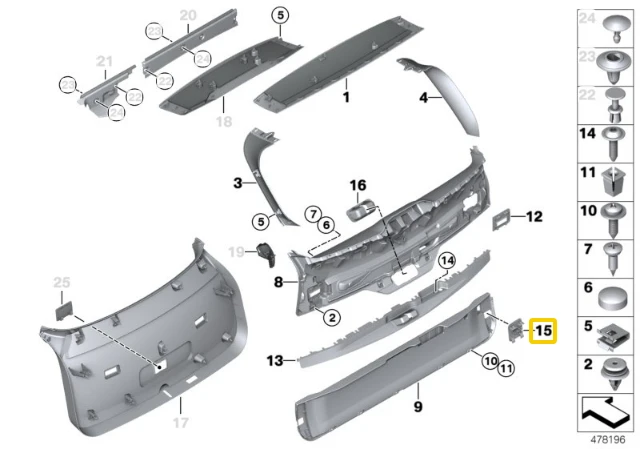 Bmw X5 F15 X5 M F85 Avarinės Išlaisvinimo Kaušelis Originalus 51497370114