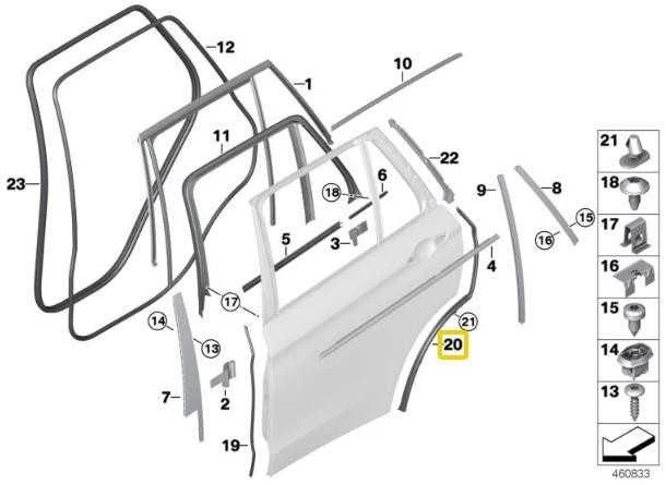 Bmw X5 F15 X5 M F85 Dešinės C Stulpelio Atrama Originalus 51767305546