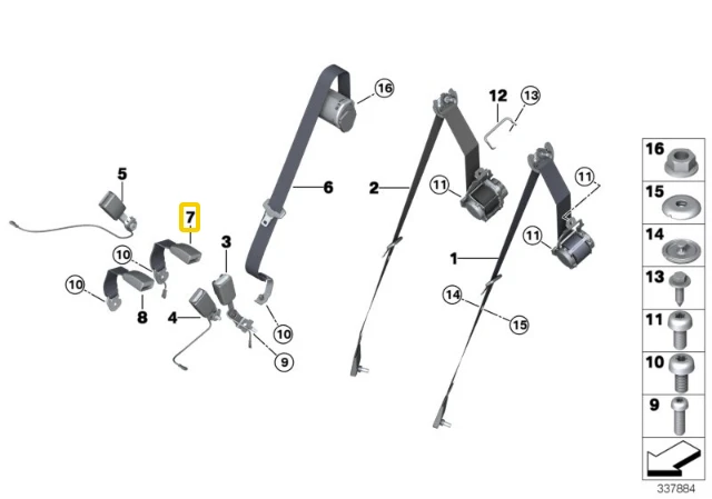 BMW X5 F15 X5 M F85 Galinis Žemutinis Centrinis Sėdynės Sausas Originalus 72117318063