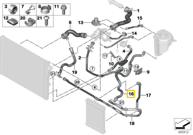 Bmw X5 F15 X6 F16 Radiatorio Šlaunis Originalus 17128517660