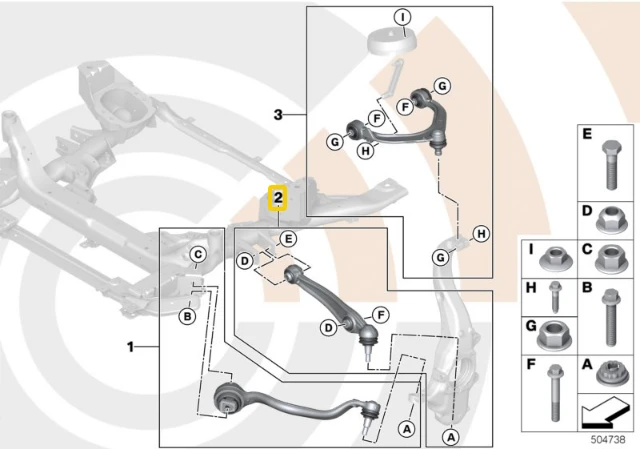 BMW X5 F15 X6 F16 Žemutinis Dešinysis Šakotinis Remonto Rinkinys Originalus 33322475210