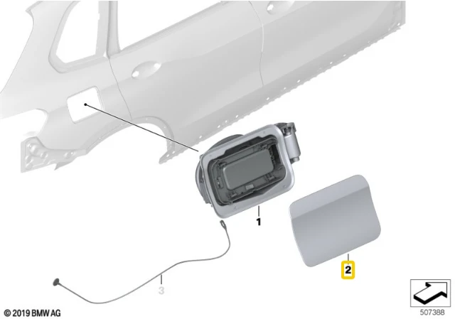 Bmw X5 G05 Degalinio Bakelio Uždėjimo Angos Dangtelis Originalus 51917441609