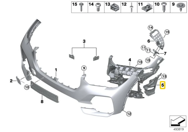 Bmw X5 G05 Dešinė Oro Užuolaida Originalus 51117421874
