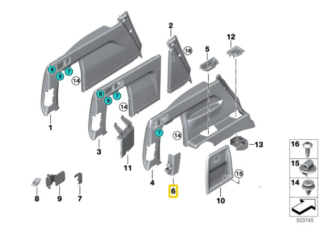 Bmw X5 G05 Dešinės Pusės Baigtuvo Užraktas Originalus 51477479952