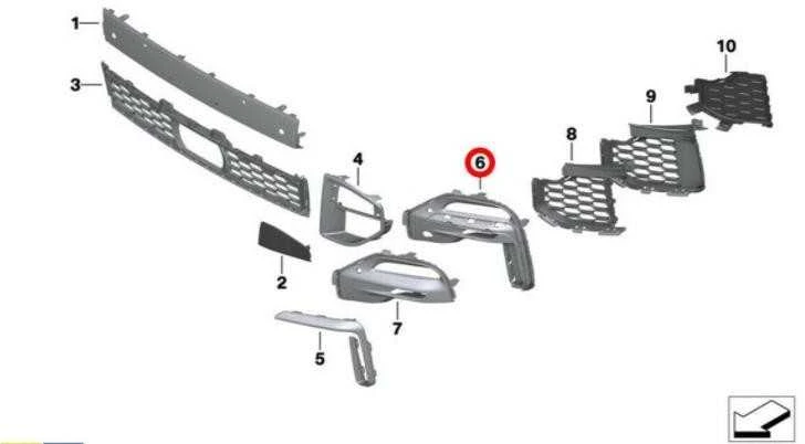 Bmw X5 G05 Dešinės Pusės Rūko Žibintų Dangtelis Originalus 51118746240