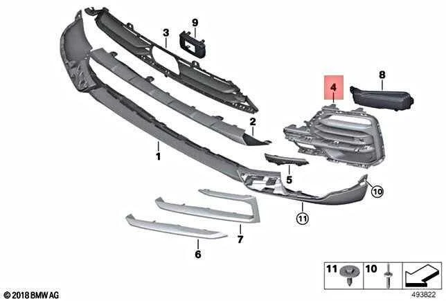 Bmw X5 G05 Dešiniosios Šoninės Grotelės 51117449680