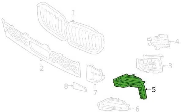 Bmw X5 G05 Kairės Rūko Žibintų Danga Originalus 51118746239