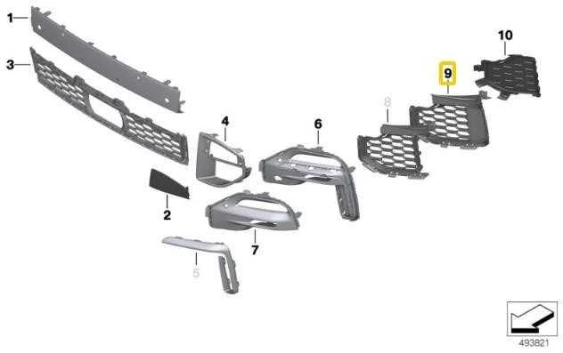 BMW X5 G05 Kairinis Atviras Šoninis Grilis Originalus 51118069209