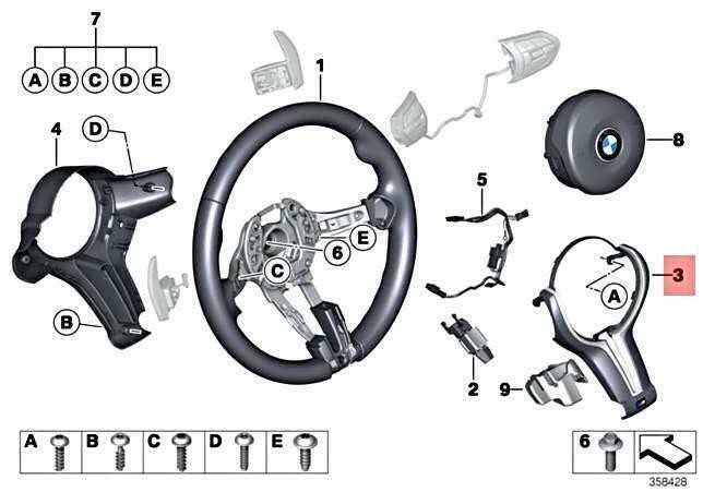 Bmw X5 M F85 Dekoratyvinė Apdaila Vairas Originalus 32307854459
