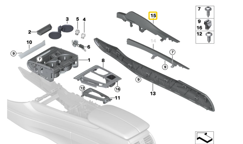 BMW X5 M F85 Kelio Kilimėlis Dešinysis 2013 2018 Originalus 51168061412