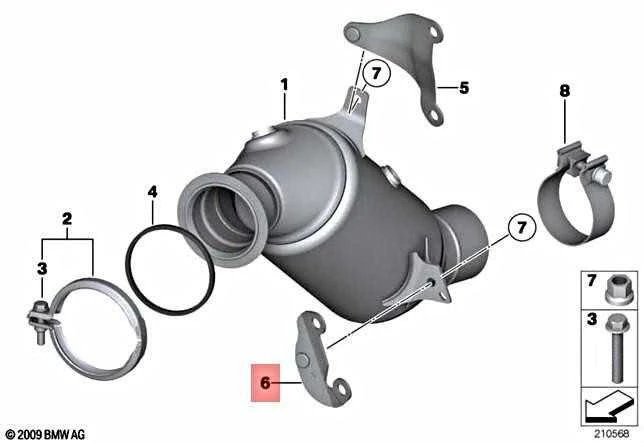 BMW X5 X6 E70 E71 katalizatoriaus laikiklis prie variklio originalus 18207610689