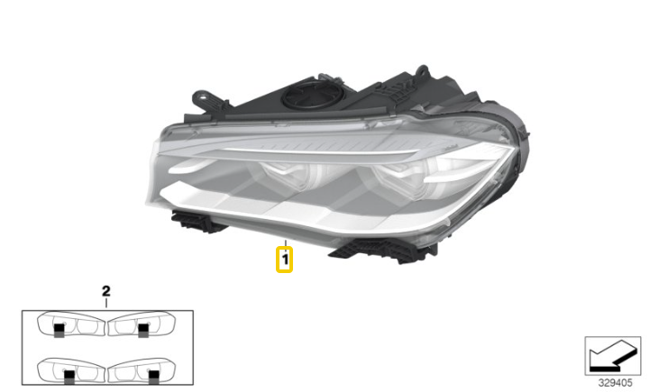 Bmw X5 F15 X6 F16 Dešinysis Bi Ksenoninis Žibintas Originalus 63117317102
