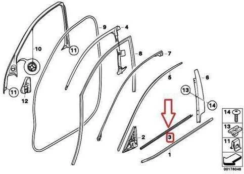 Bmw X6 E71 E72 Dešinės Langų Kanalo Danga Originalus 51337179428