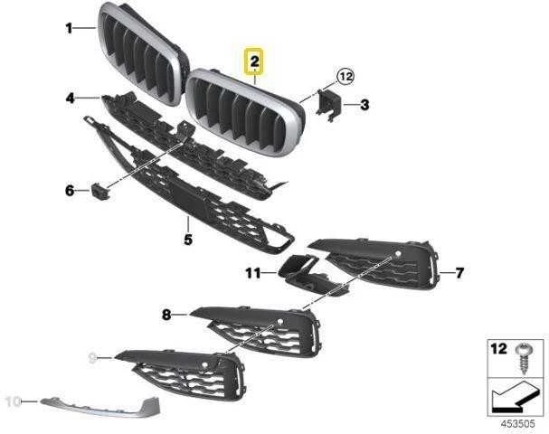 Bmw X6 F16 09 2013 05 2019 Trim Grilis High Left Originalus 51137373697