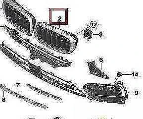 Bmw X6 F16 09 2013 09 2017 Kairys Pagrindinis Trim Grilis Originalus 51137373689
