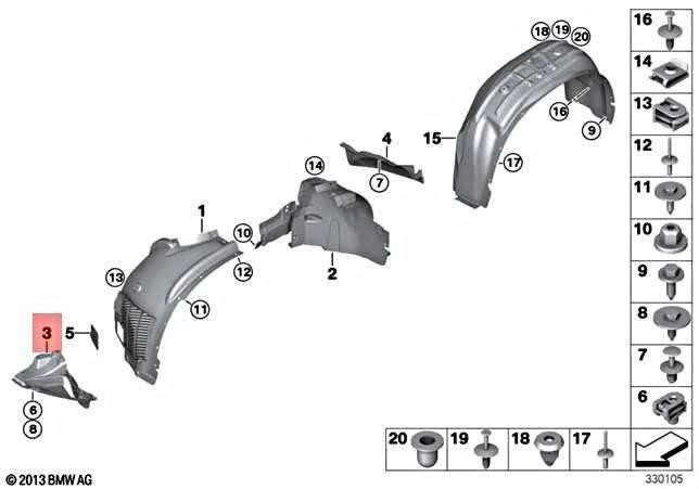 BMW X6 F16 priekinio dešiniojo rato korpuso dangtelis apatinė dalis originali 51718059318
