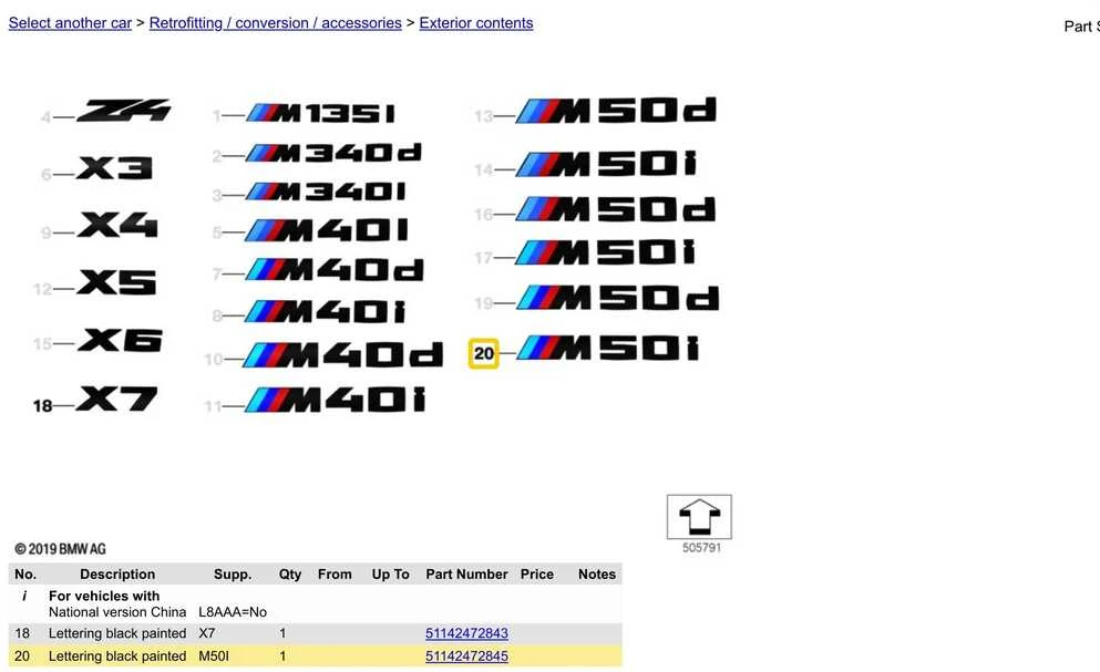 BMW X6 G06 galinė bagažinės emblema "M50i" juoda 51142472842 originali