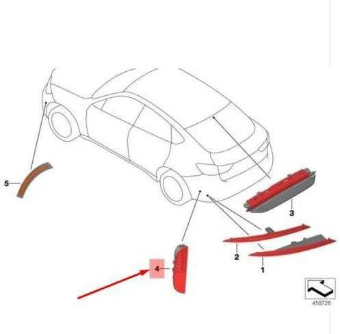 BMW X6 M F86 Dešinysis Galinis Rūkas Šviesos Šaltinis Originalus 63147850008