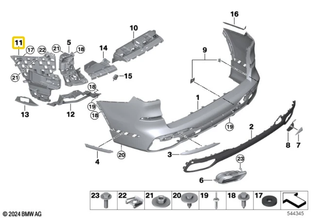 Bmw X7 G07 Galinio Stiklo Laiptelio Tvirtinimas Dešinė Originalus 51128069904