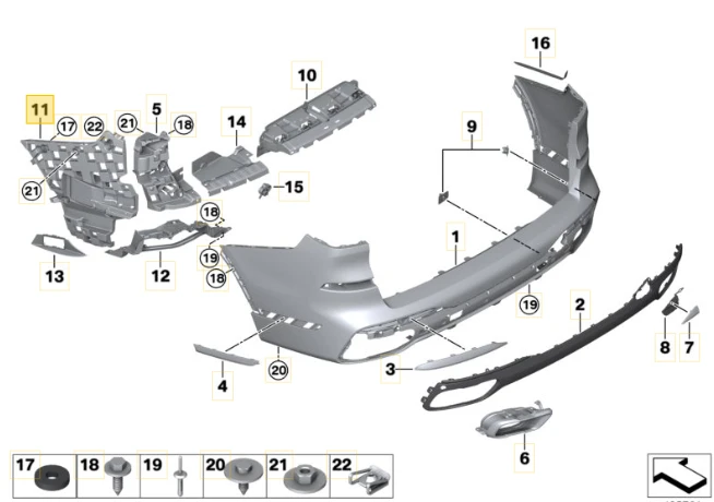 Bmw X7 G07 Galinio Stiklo Laiptelio Tvirtinimas Dešinė Originalus 51128069904