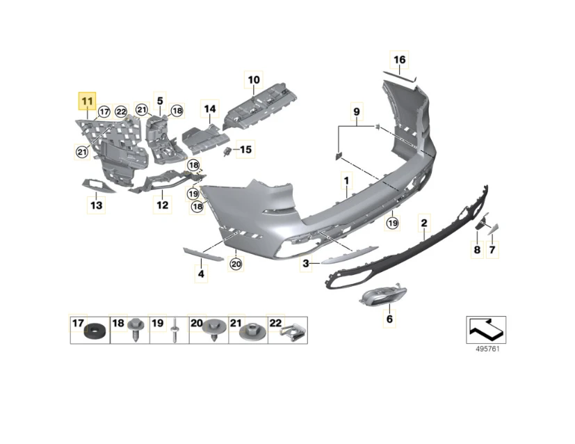 BMW X7 G07 Galinio Stiklo Laisvasis Montavimo Iškyšas Originalus 51128069903